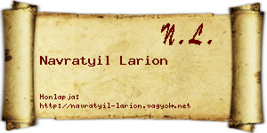 Navratyil Larion névjegykártya